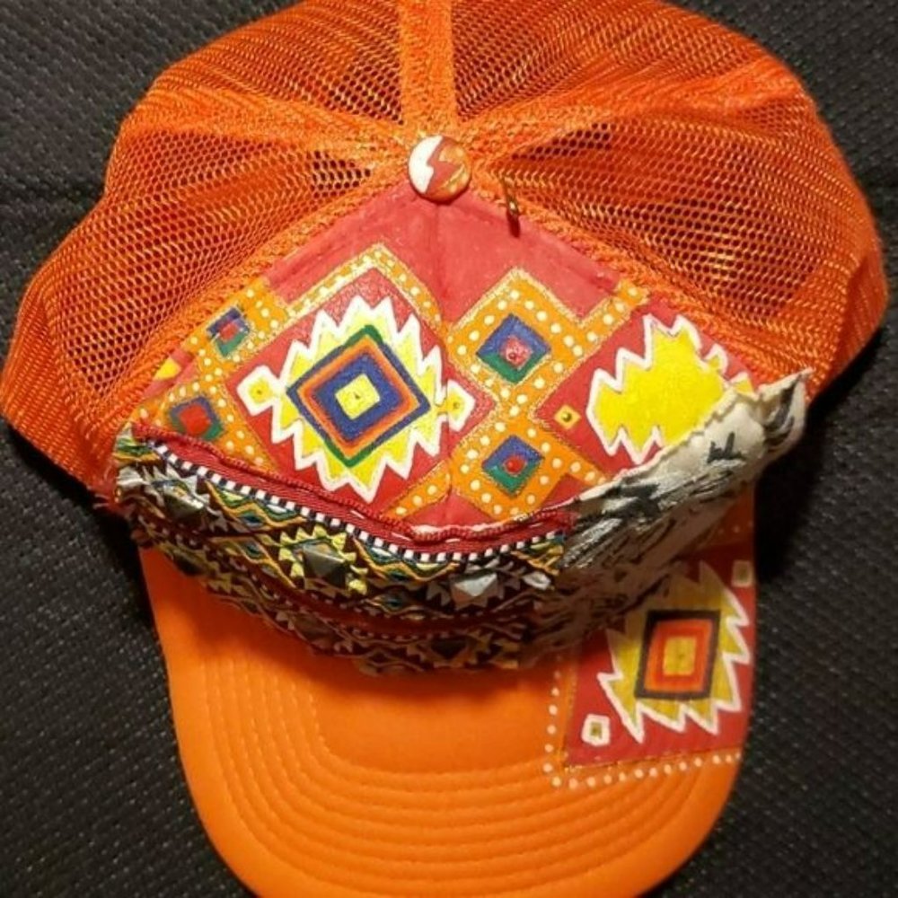 Trucker Hat, Custom Patchwork Euc - image 8